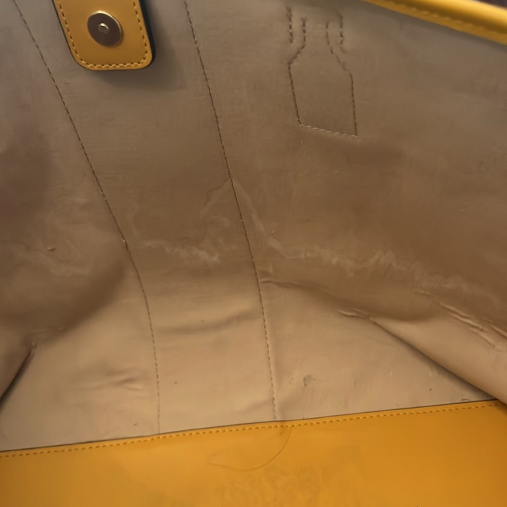 Tory Burch Yellow and Red Tote Bag with Vibrant Design - Picture 5 of 7